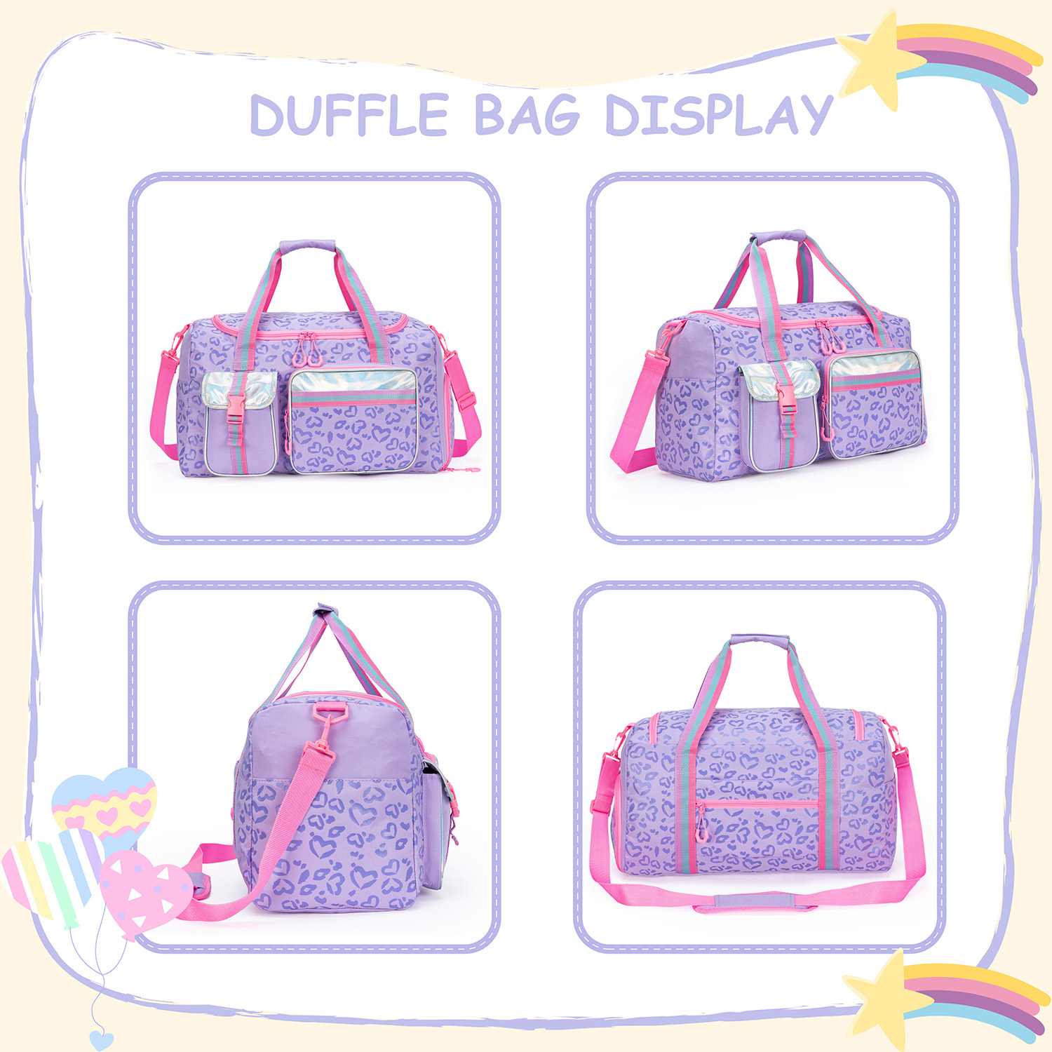 Bolsa de lona para niñas y mujeres, bolsa de viaje para , bolsa de noche para niñas y mujeres, bolsa de dormir para niñas, bolsa de baile para gimnasio, 1 ud.