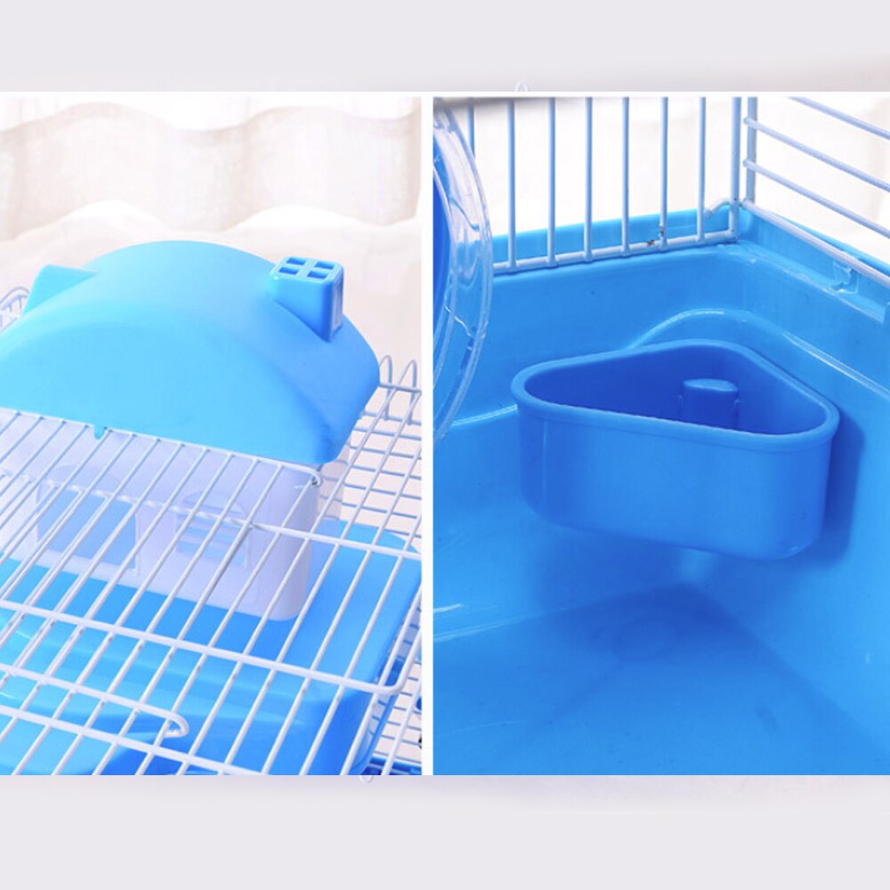 2-storey Pet Hamster Cage Luxury House Portable Mice Home Habitat Decoration Small Pets Chinchilla Hamster House Cage Supplies