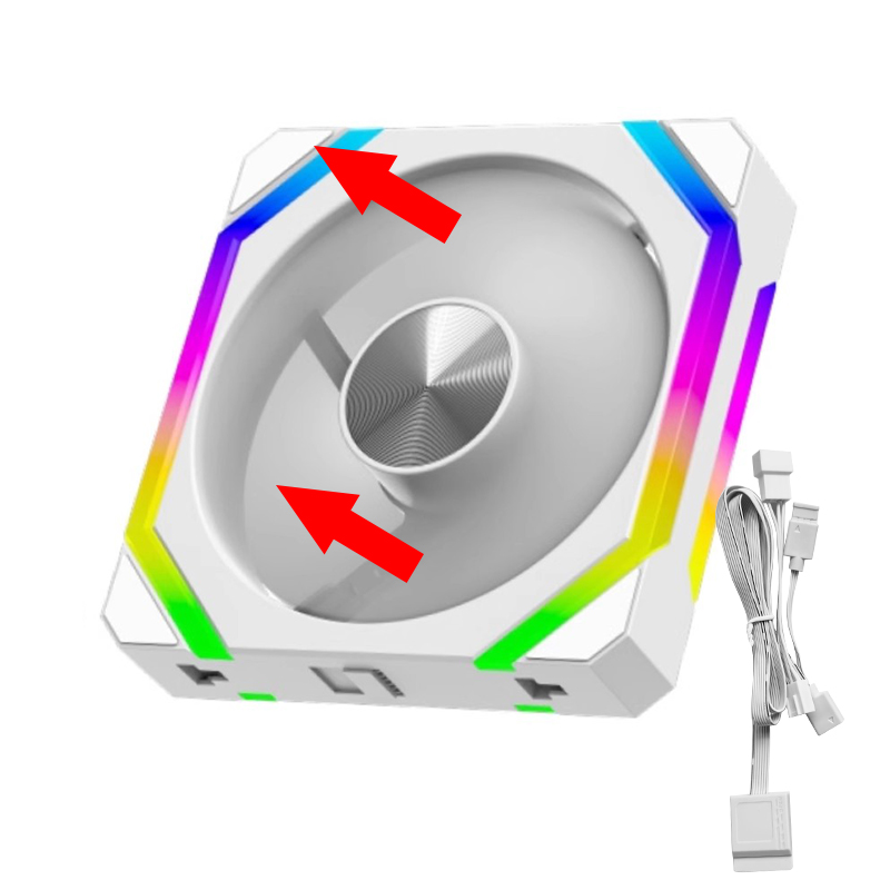 Jumpeak cs120 argb ventilador de refrigeração 240mm modular empilhável emenda pwm silencioso 120mm rgb ventiladores para jogos caso pc cpu refrigerador de água: Marfim
