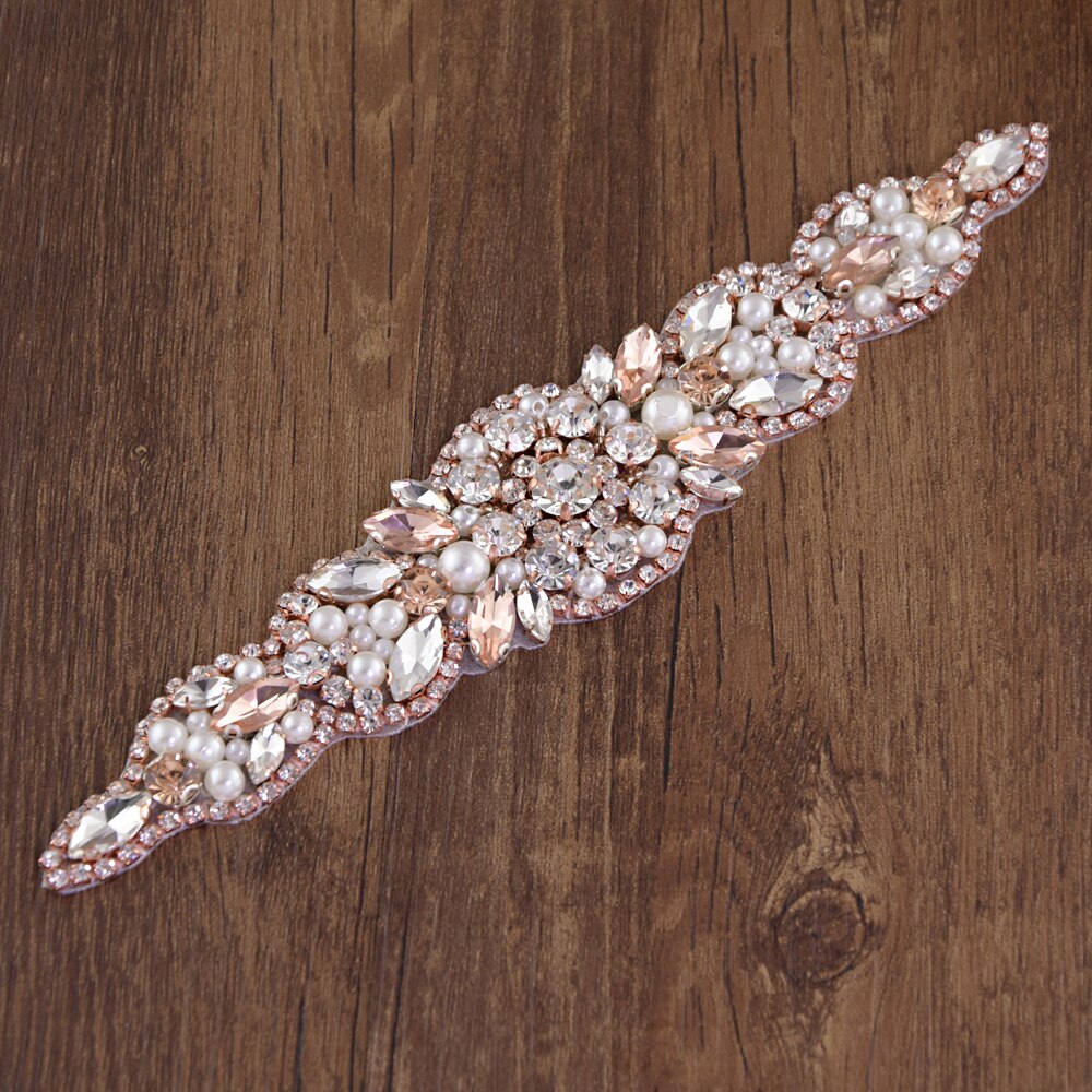 TRiXY S426 Squisito da sposa cintura di strass assetto applique da sposa cintura arrossire rosa cinghie di diamanti cintura da sposa dei telai da sposa: applique