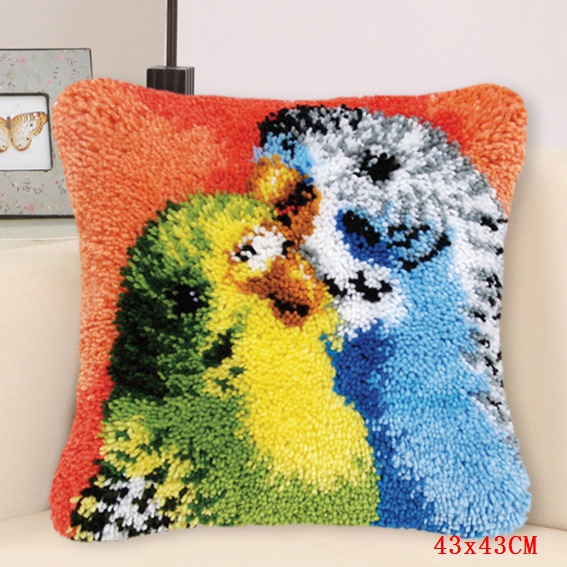 Loquet crochet tapis Kits mignon licorne loquet crochet Animal Foamiran tapis broderie oreiller coussin bouton paquet kussen knooppakket: ABZ348