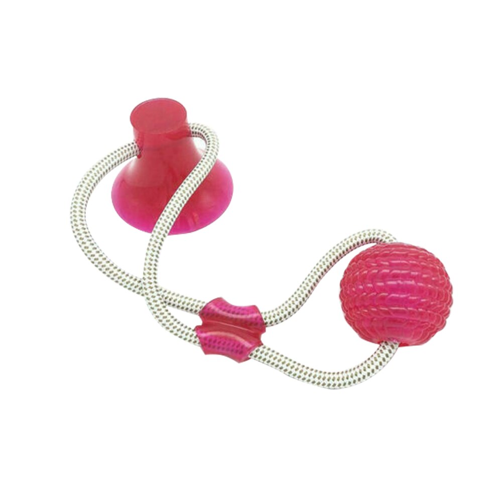 Dog Toys Rubber Suction Cup Dog Toys Pet Tug Funny Toy Chewing Teeth Cleaning Puppy Animal Toy Tug Rope Holder Pet Supplies: red-B