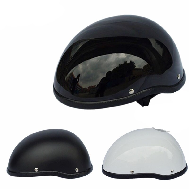 Matte Black Motorcycle Half Helm Schedel Cap Low Profile Voor Chopper