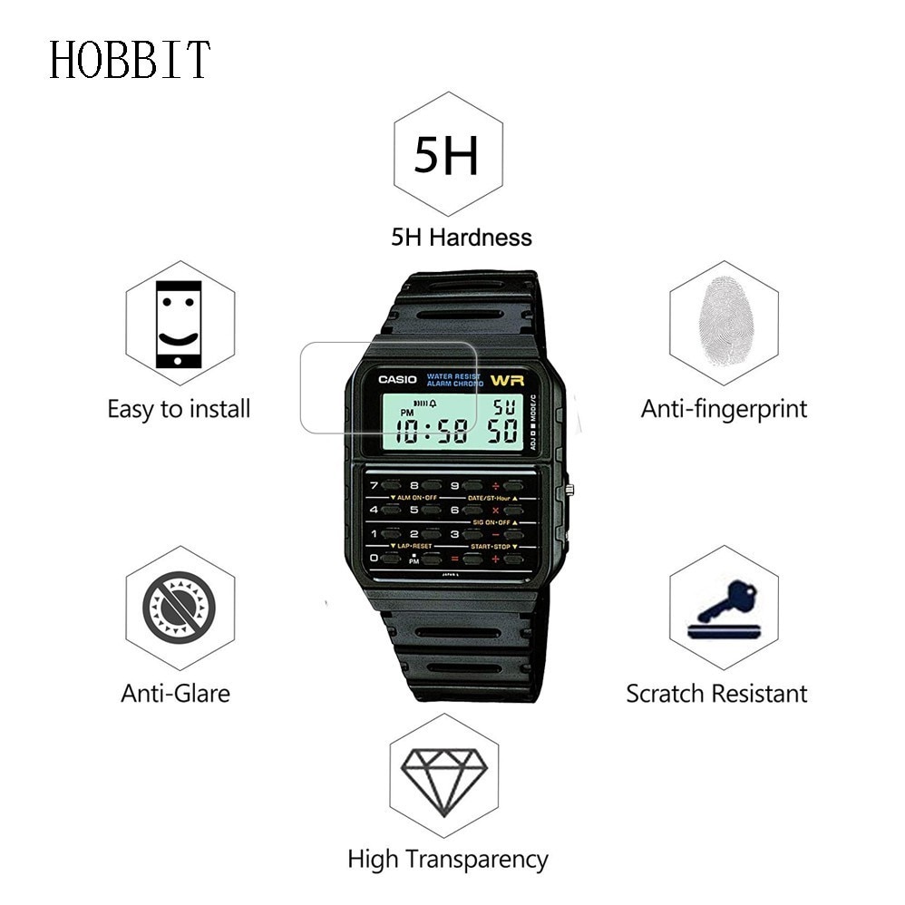 3PACK Nano Explosion-proof Screen Protector For Casio CA53W-1 DBC611G-1D EAW-DBC-32-1AV DBC-32D-1ADF Men&#39;s Casual Watch LCD Film