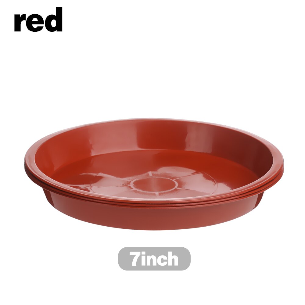 3Pcs Durable Kunststoff Pflanze Untertasse Heavy Duty Drip Trays Kunststoff Tray Untertassen Runde Blume Topf Indoor Outdoor Garten Zubehör: 7inch red