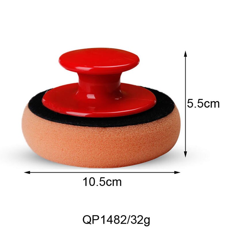 Almohadillas aplicadoras de microfibra para lavado de cera de coche, Kit de esponja de espuma de limpieza, paño de rizo, mango de agarre, estilo de coche, 1 pieza: Handle and sponge