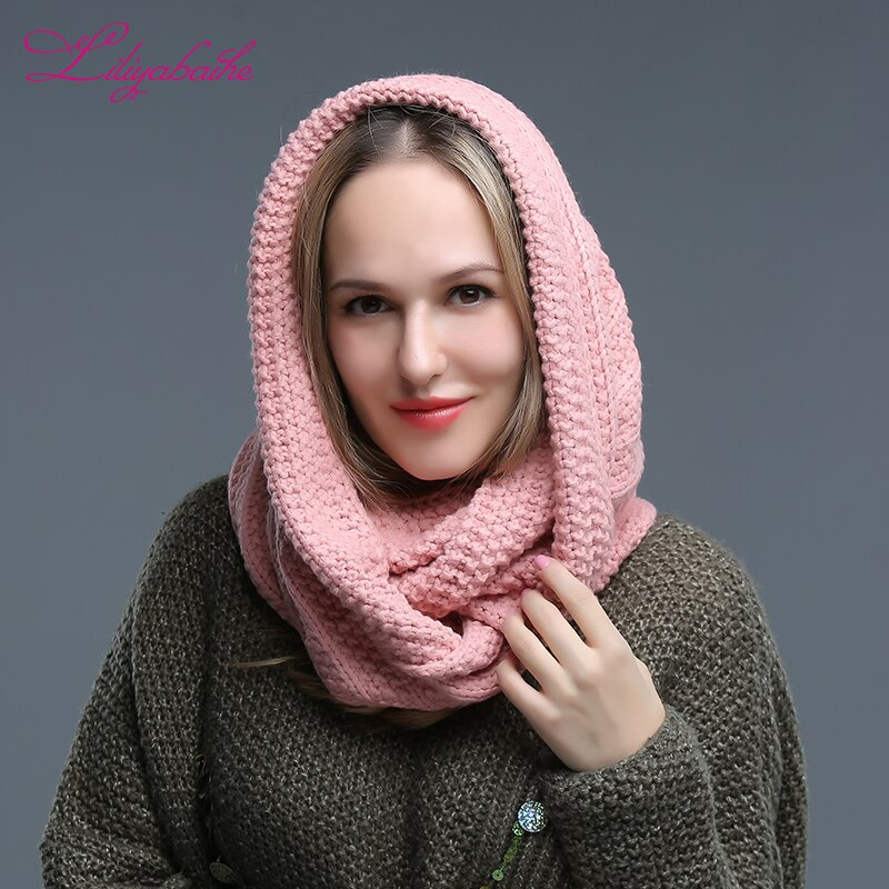 Liliyabaihe Women Winter Scarf Acrylic Knitted Solid Scarf Large and comfortable Shawl Various ways of wearing Scarves
