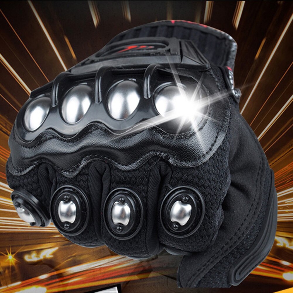 1pair Alloy Steel Accessories Anti Slip Racing Touch Screen Gear Motorcycle Gloves Full Finger Protective Ergonomic