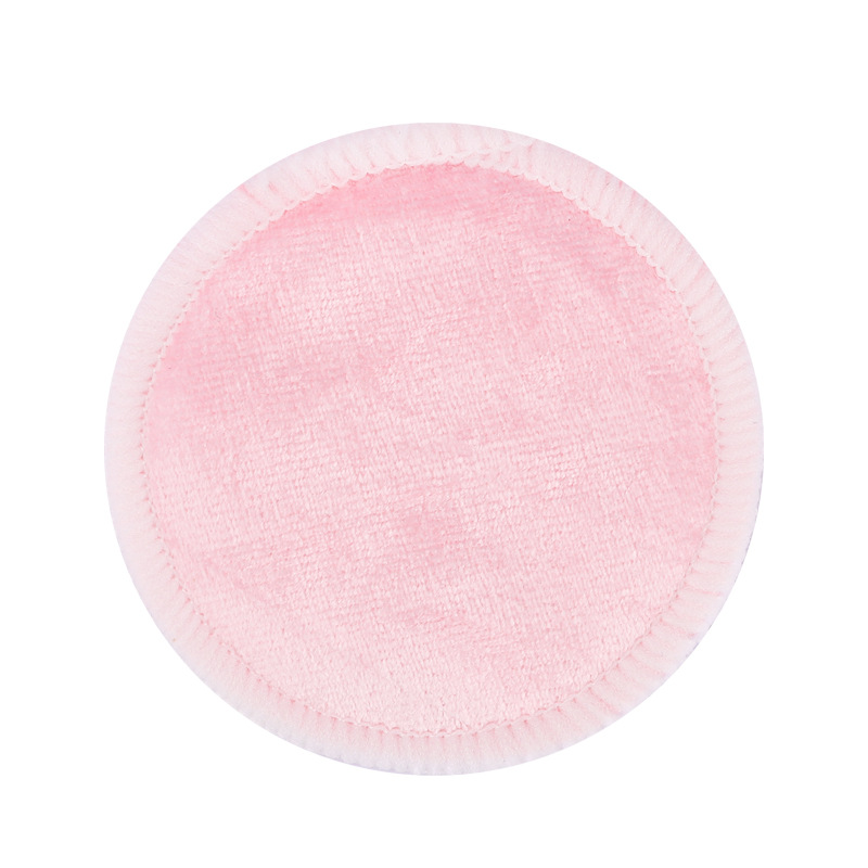 1PC Reusable Microfiber Bamboo Makeup Remover Pad Washable Rounds Cleansing Facial Cotton Makeup Removal Sponge: Pink