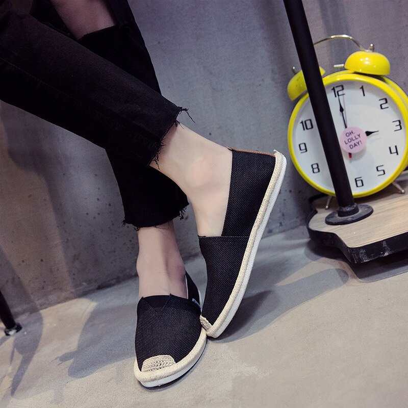 Chaussures anciennes de pékin en lin respirant, en toile, pour loisirs d'été, chaussures plates de pêcheur, conduite