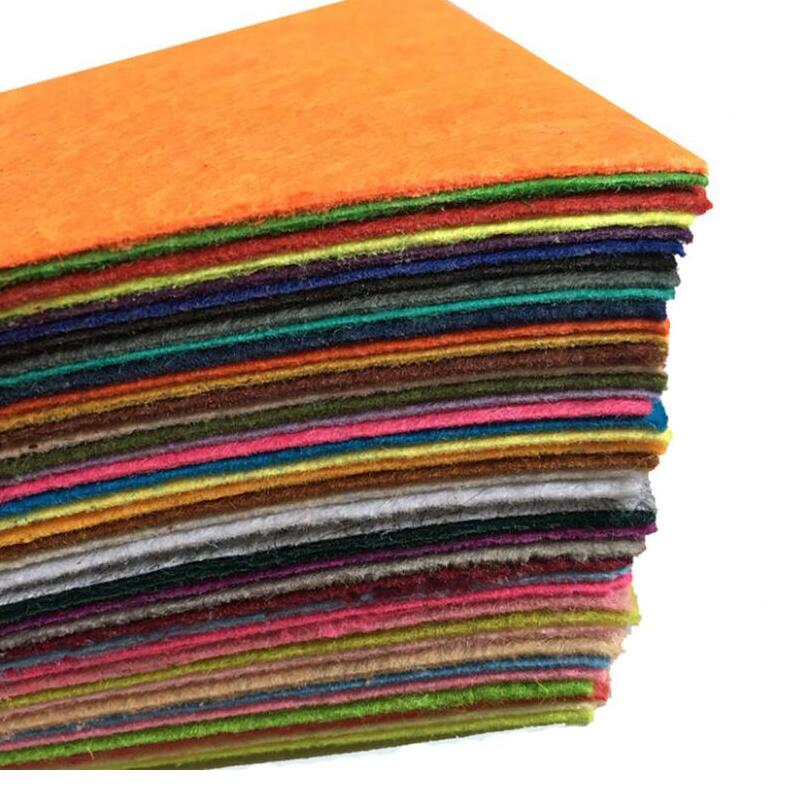 40Pcs/lot handmade felt fabric 15x15cm DIY Toys Colorful Manual Felt Cloth Polyester Square Hand Craft feltro