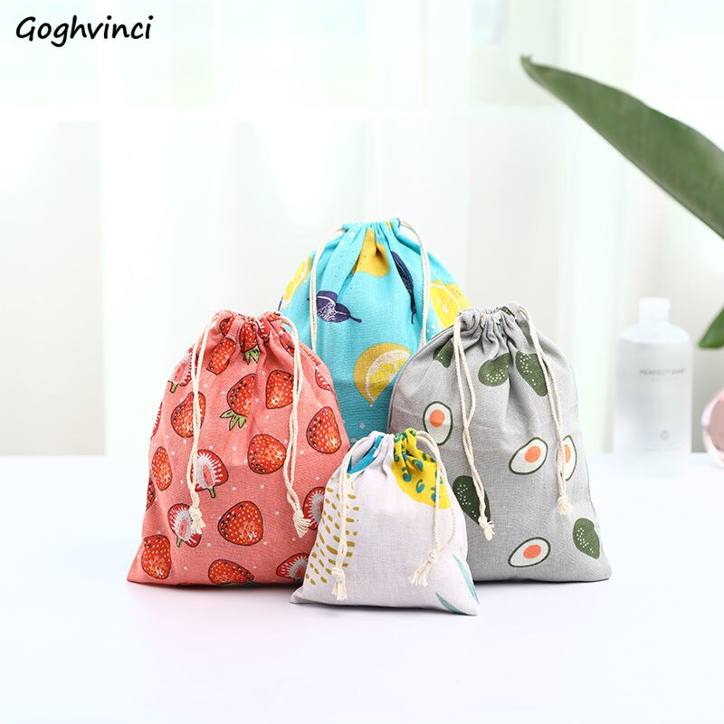 Koord Tassen Mooie Vruchten Gedrukt Harajuku Eenvoudige Canvas Kleurrijke Pouches Mode Vrije Tijd Vrouwelijke Tas