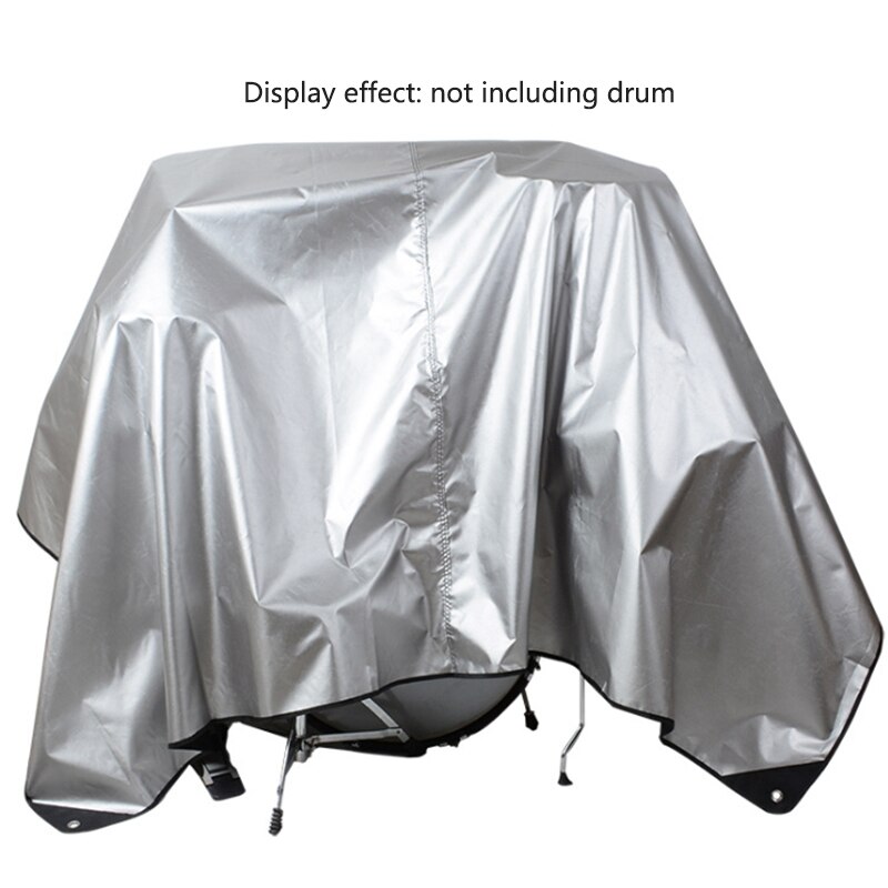 Drum Dust Cover Weighted Corners Waterproof Musical Instrument Dust Cover Silver Acrylic Coating Protects