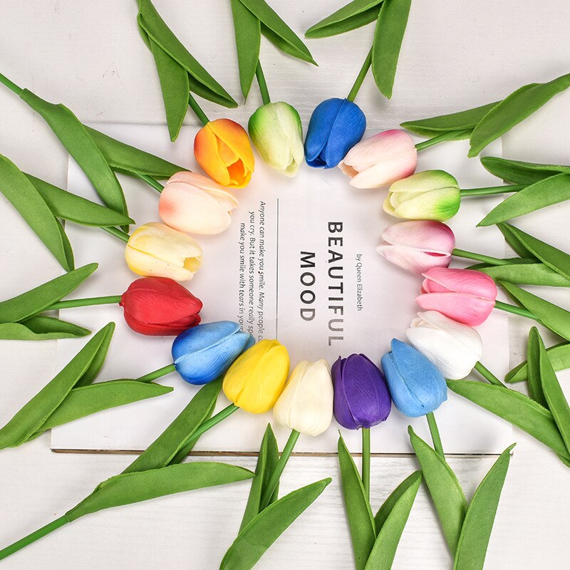 1PC 30cm Real Touch PU Tulips Artificial Flowers for Home Garden Bedroom Decoration flores artificiales para decoracion hogar