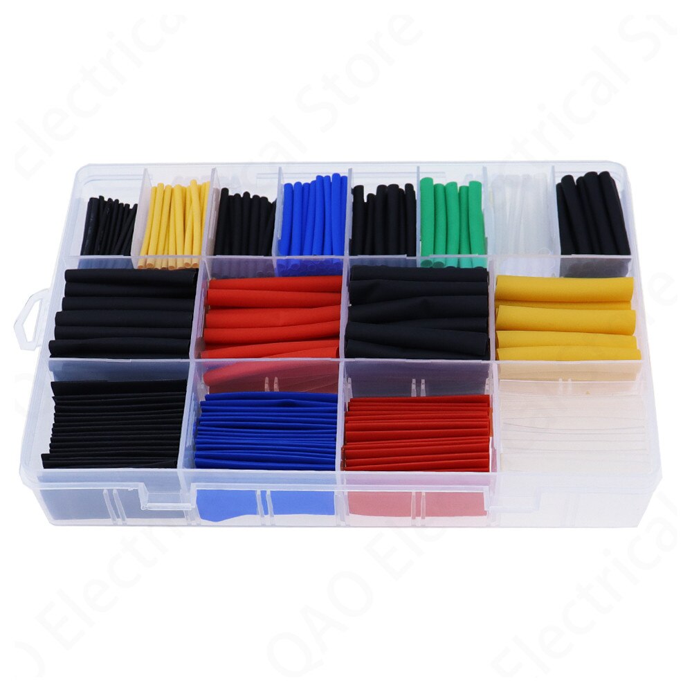 580pcs Wrap Wire Cable Insulated Polyolefin Heat Shrink Tube Ratio Tubing Insulation Shrinkable Tubes