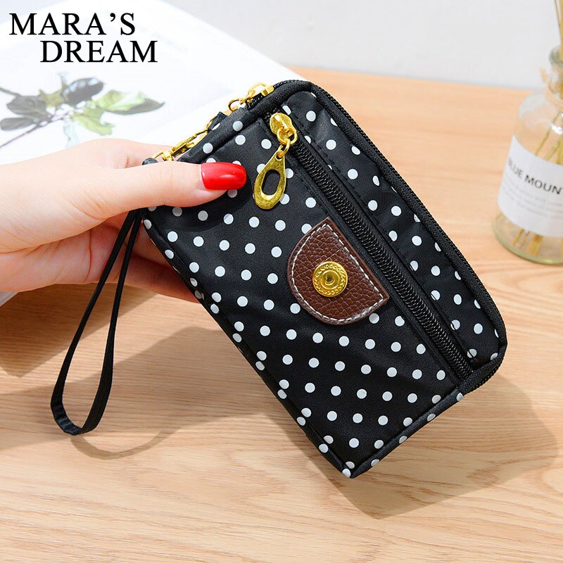 Mara's Dream Canvas Bag Handbag Female Korean Version of The Three Zipper Multi-layer Wallet Hand Bag Small Mobile