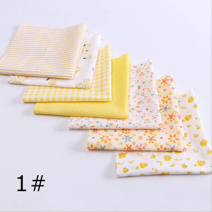 7 kpl 25cm x24cm ohutta tilkkupuuvillakangasta kukkasarjan värikäs itseompelu kukkakangas: 1