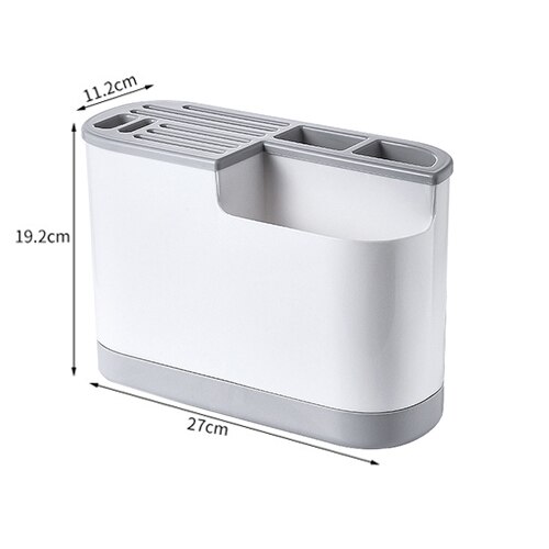 Multifunctional Knife Holder Organizer Knife Fork Spoon Stand Cutting Board Tableware Cutlery Storage Kitchen Knives Accessories: A-Gray