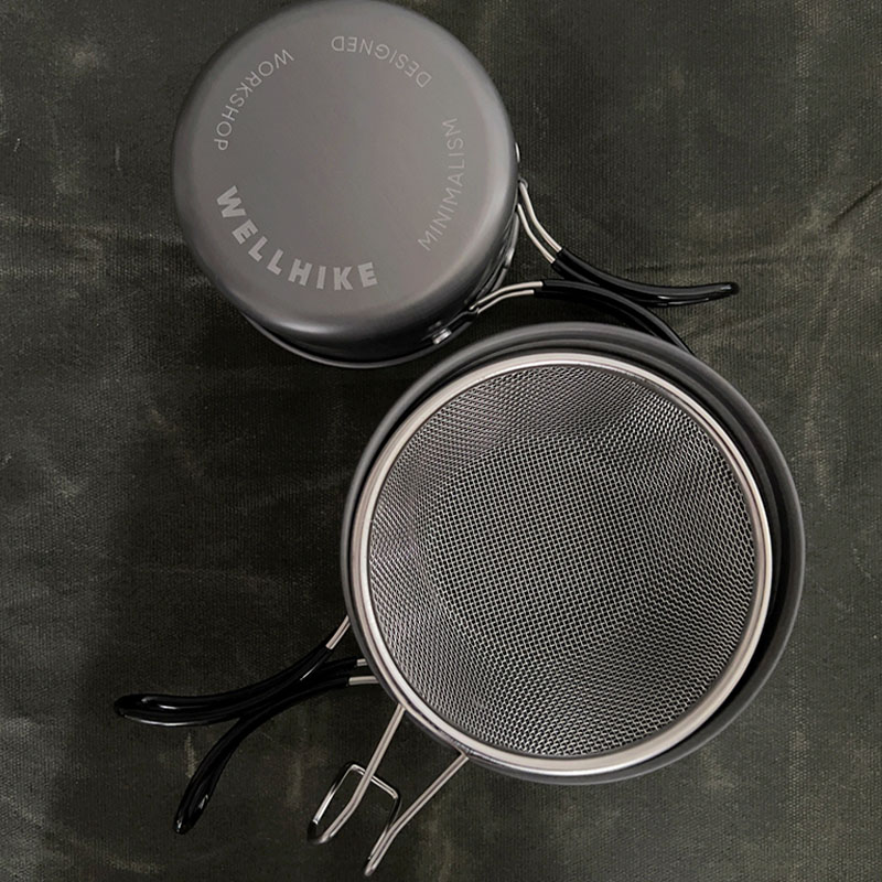 WELLHIKE Portable Ultralight Camping Set Pot 1 Person Foldable Backpack Cooking Set Outdoor Hiking Picnic Camping Tableware