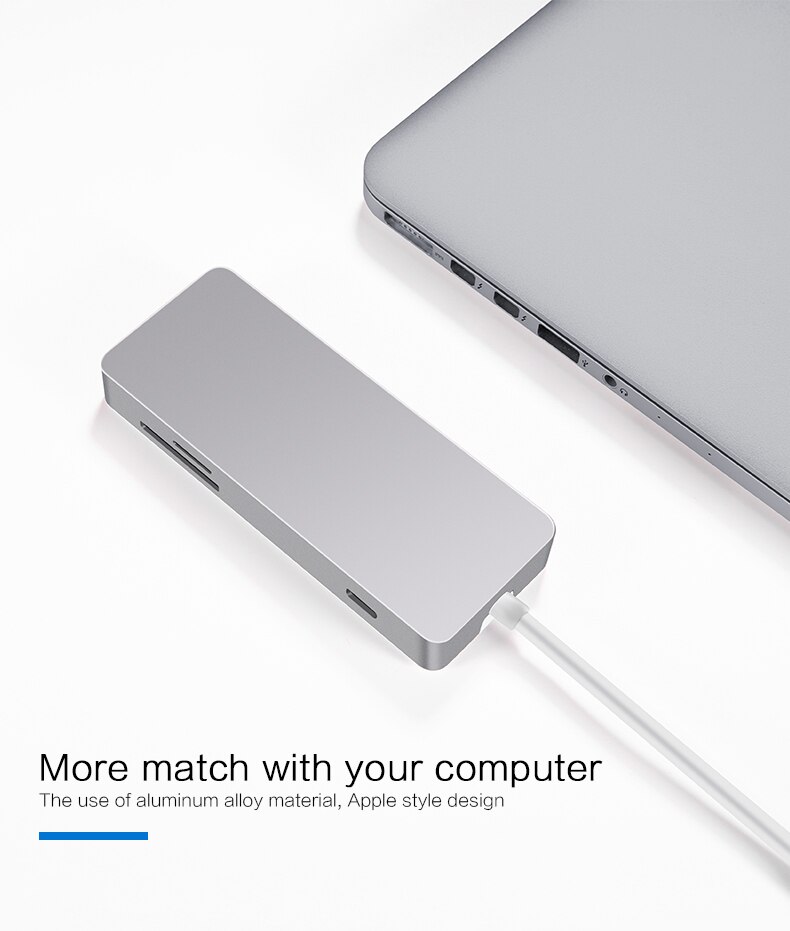 Thunderbolt 3 docka usb hub typ-c till hdmi ethernet  rj45 adapter multi usb 3.0 usb c ladda tf sd-kort för macbook pro usb c hub