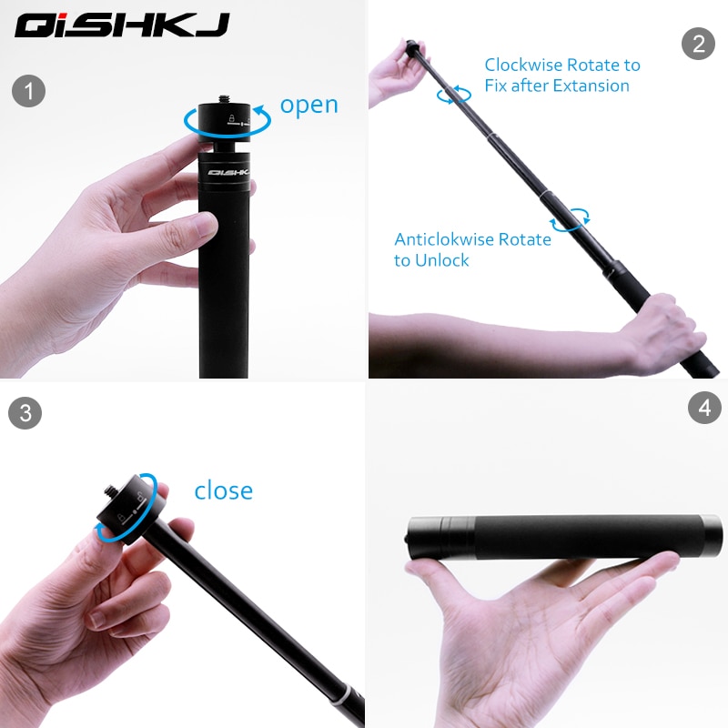 Rallonge bâton tige pôle pour OSMO Mobile 2 Zhiyun lisse Q 4 DJI OSMO Action GOPRO OSMO poche Insta 360 One X Stick accessoires