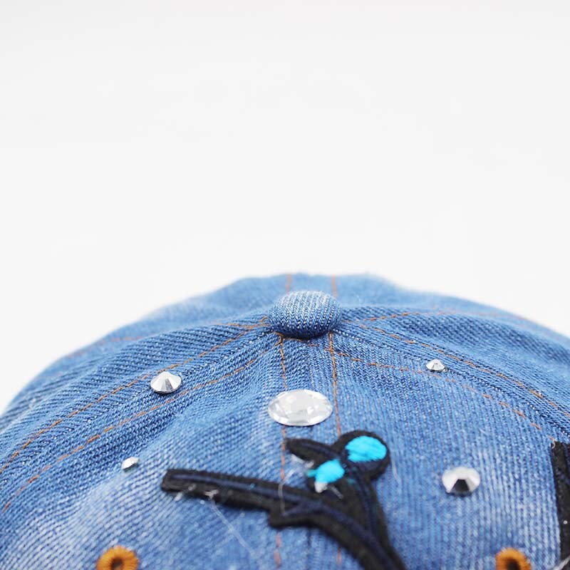 Hleisxi top moda snapback senhora denim ajustável verão boné de beisebol casual adulto feminino bonés floral marca chapéu design gorras