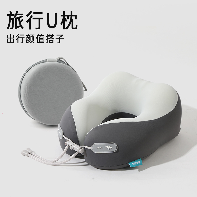 Memory U-shaped Pillow Plane Sleeping Travel Neck Pillow Portable Office Lunch Sleeping Nap Cervical Pillow: 48*74 / green