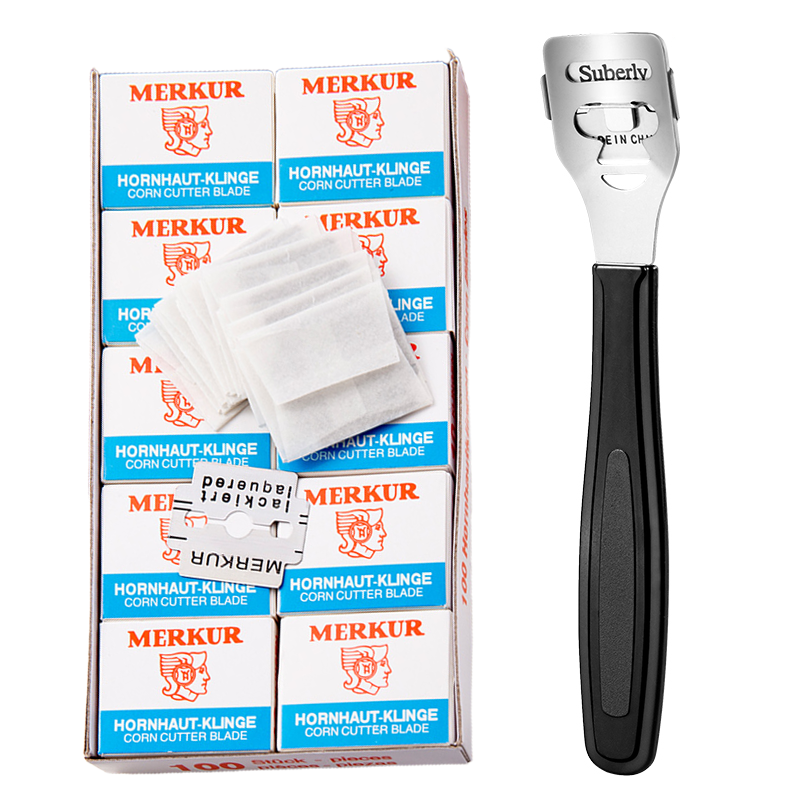 Voet Hard Skin Remover Eelt Voetverzorging Pedicure Machine Met 100 Stuks Bladen Rasp Pedicure Corn Cutter Eelt Cuticle Scheerapparaat: Default Title