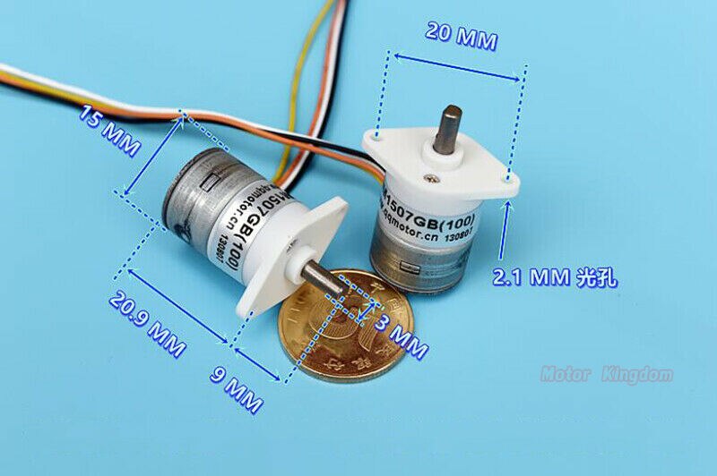 MiNI 15mm stepping gear motor 2-phase 4-wire Mini Full Metal Gearbox Gear Stepper Motor DIY Robot
