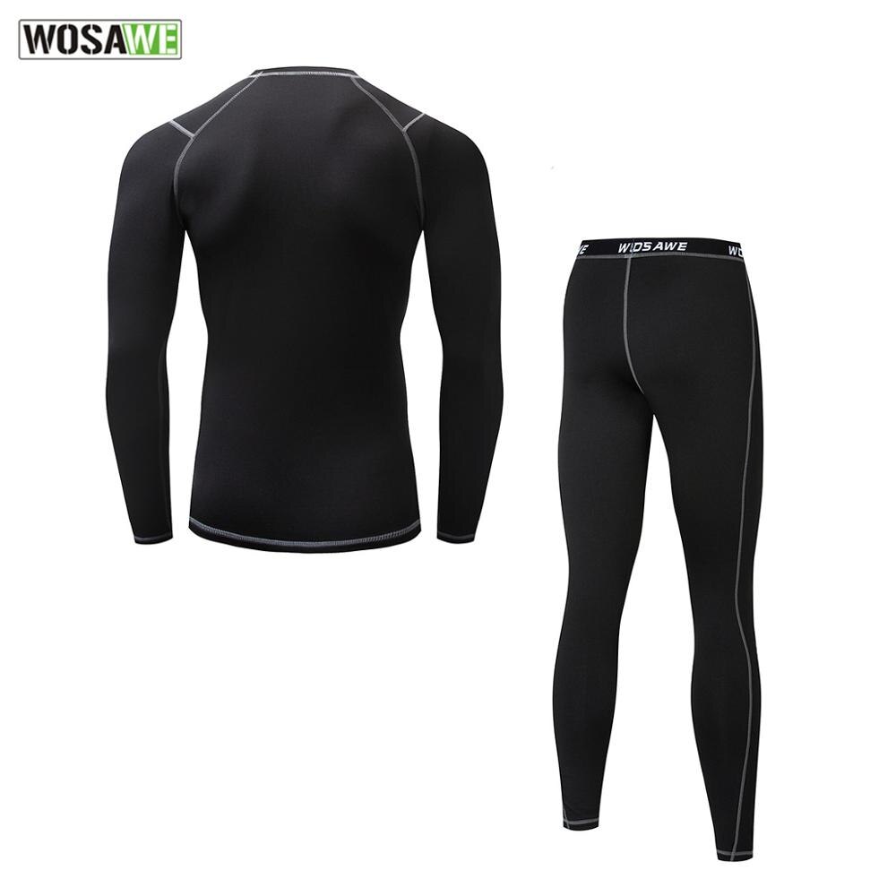 Wosawe vinter sykkel motorsykler sett termisk fleece kompresjon baselag under slitasje sport sykkel menns sykkel klær kommode