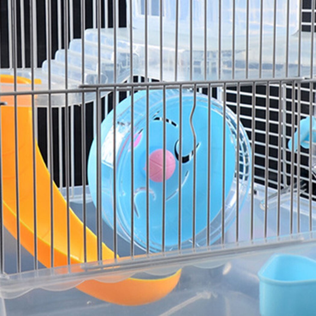 Plastic Hamster Cage Set 2-Tier Portable Hamster Carrier Plastic Hamster House for Rats Guinea Pig Hamster Accessories