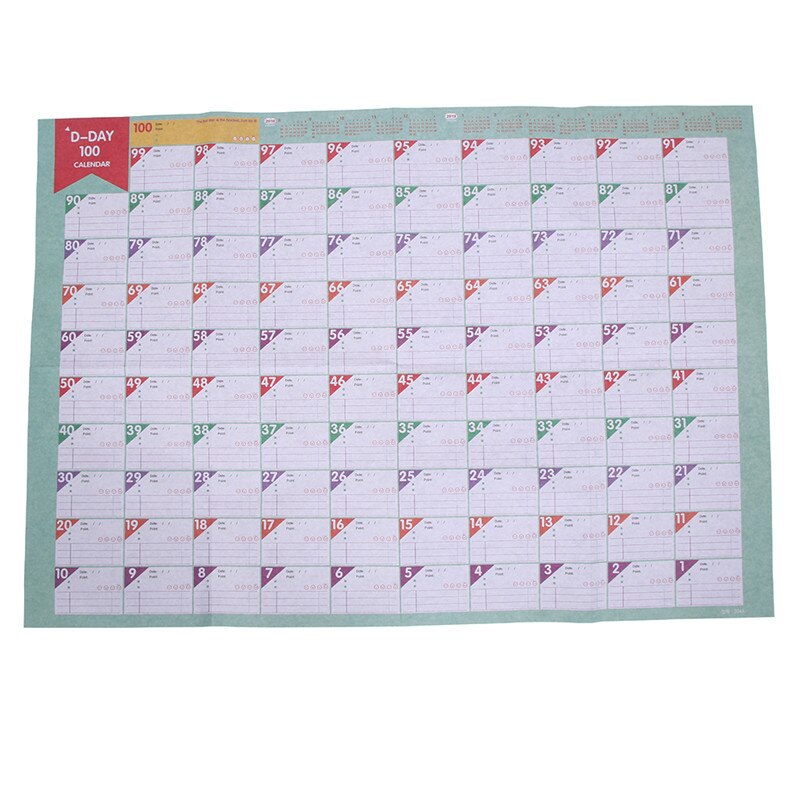 100-Day Target Table Countdown Schedule Memo Pad Student Learning Planning Stickers Planner Cartoon Cute Office School Supplies
