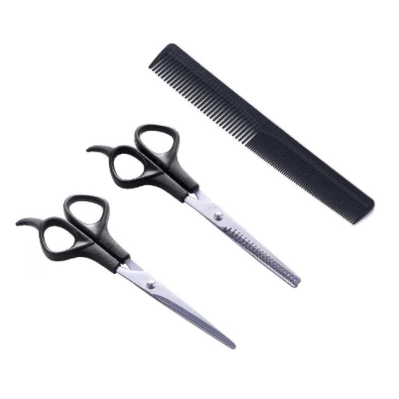 3 stks/set Salon Kappersscharen Kappers 6 Inch Schaar Kit Tool voor Snijden Dunner wordend Haar Kam Kapper Accessoires
