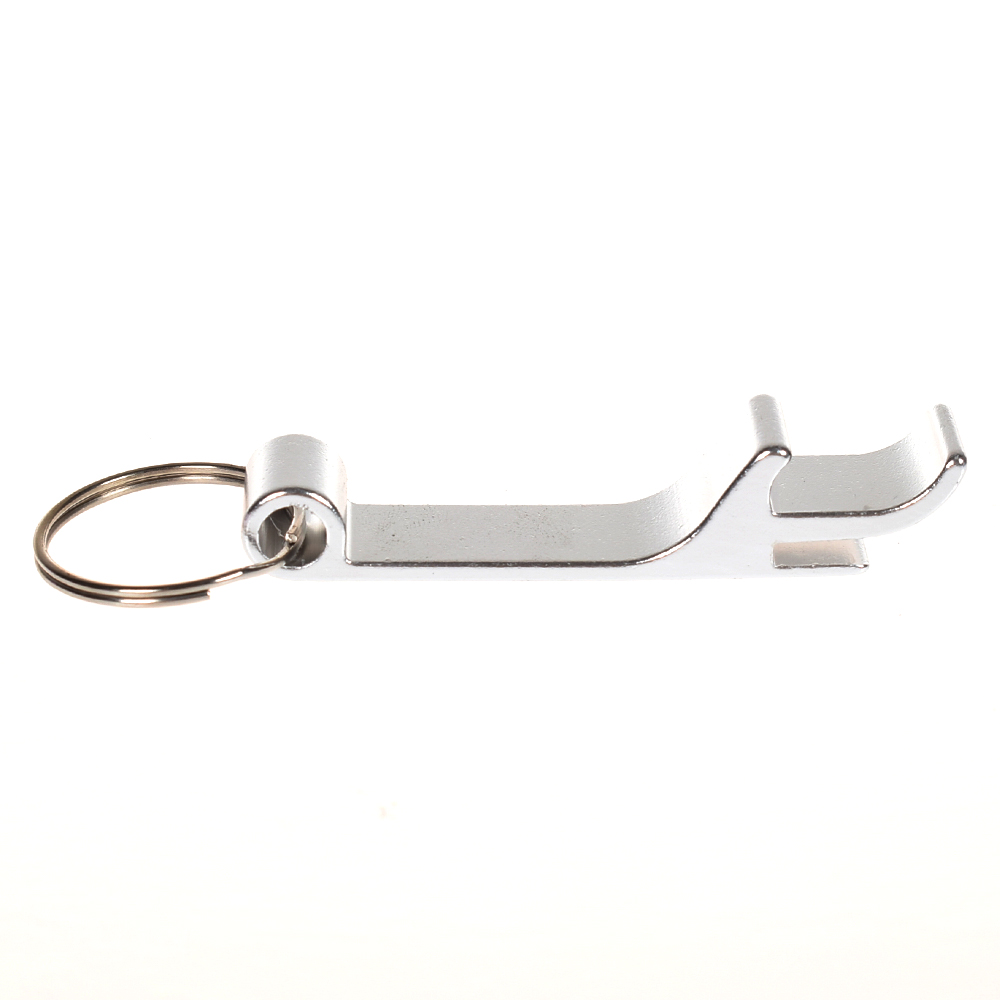 Urijk Draagbare 4 In 1 Flesopener Sleutelhanger Keten Mini Bier Flesopener Aluminium Keuken Sleutelhanger Metalen Bier bar Tool: Silver