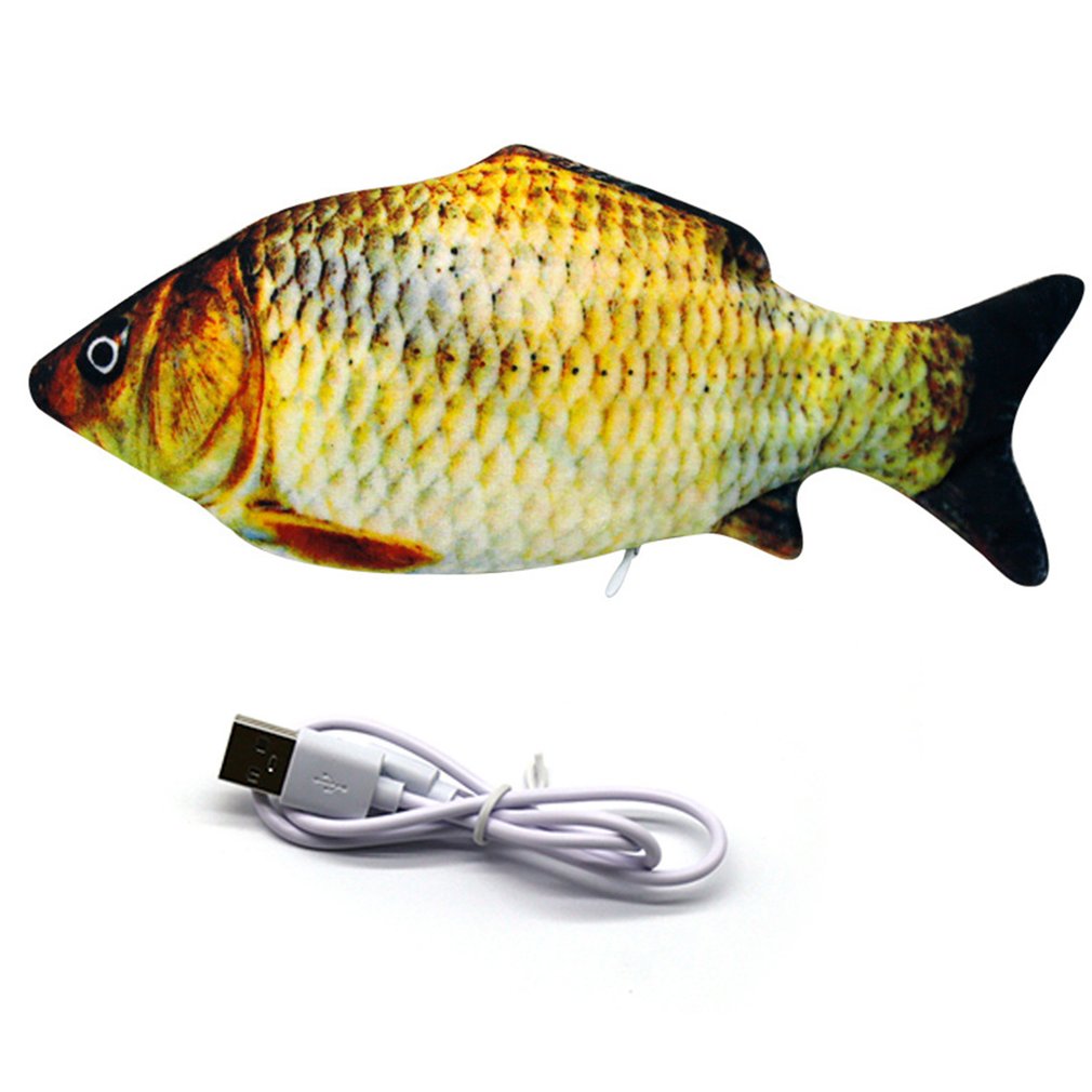 1 Pcs Simulatie Elektrische Springen Vis Netto Rode Vis Simulatie Elektrische Vis Huisdier Speelgoed Vis Pluche Kinderspeelgoed