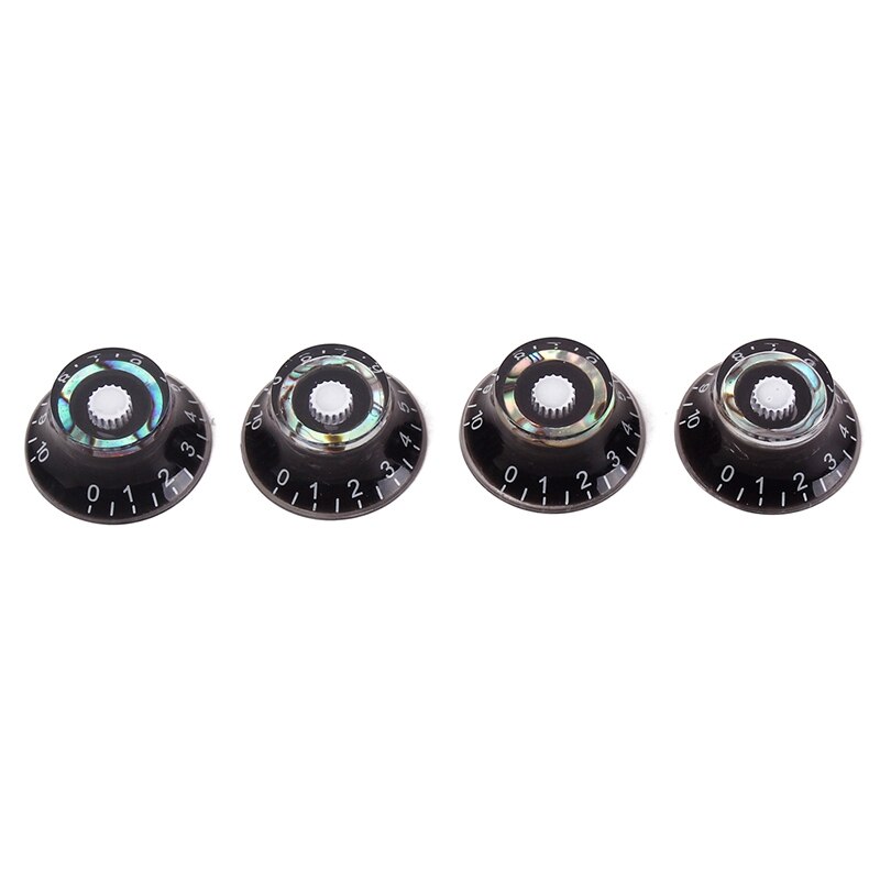 4PCS LP Electric Guitar Tone Volume Knob Small Round Abalone Shell / Black White Button