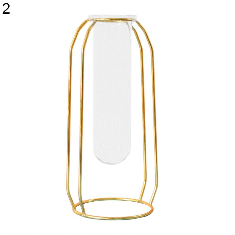 Glass Vase	Hydroponics Terrarium Portable Reusable Glass Air Plant Terrariums Propogation Station Home Decor: Luxury Gold Color  2