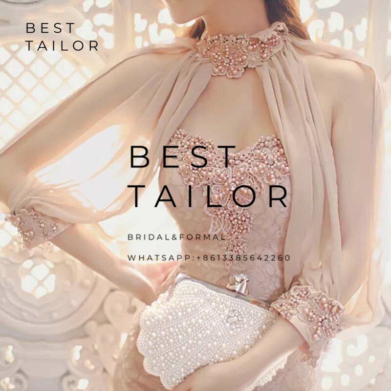 Kleuren beschikbaar! ivoor chiffon bruidsjassen bolero bruidsmeisjesjurken hoge hals split lange mouwen bruiloft accessoires