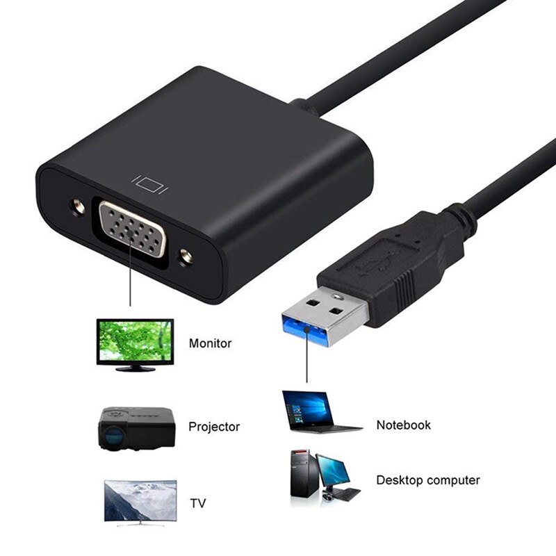 Usb 3.0 Naar Vga Adapter Multi-Display Converter Externe Grafische Kaart Draagbare Usb 3.0 Naar Vrouwelijke Vga Converter voor Pc Hdtv