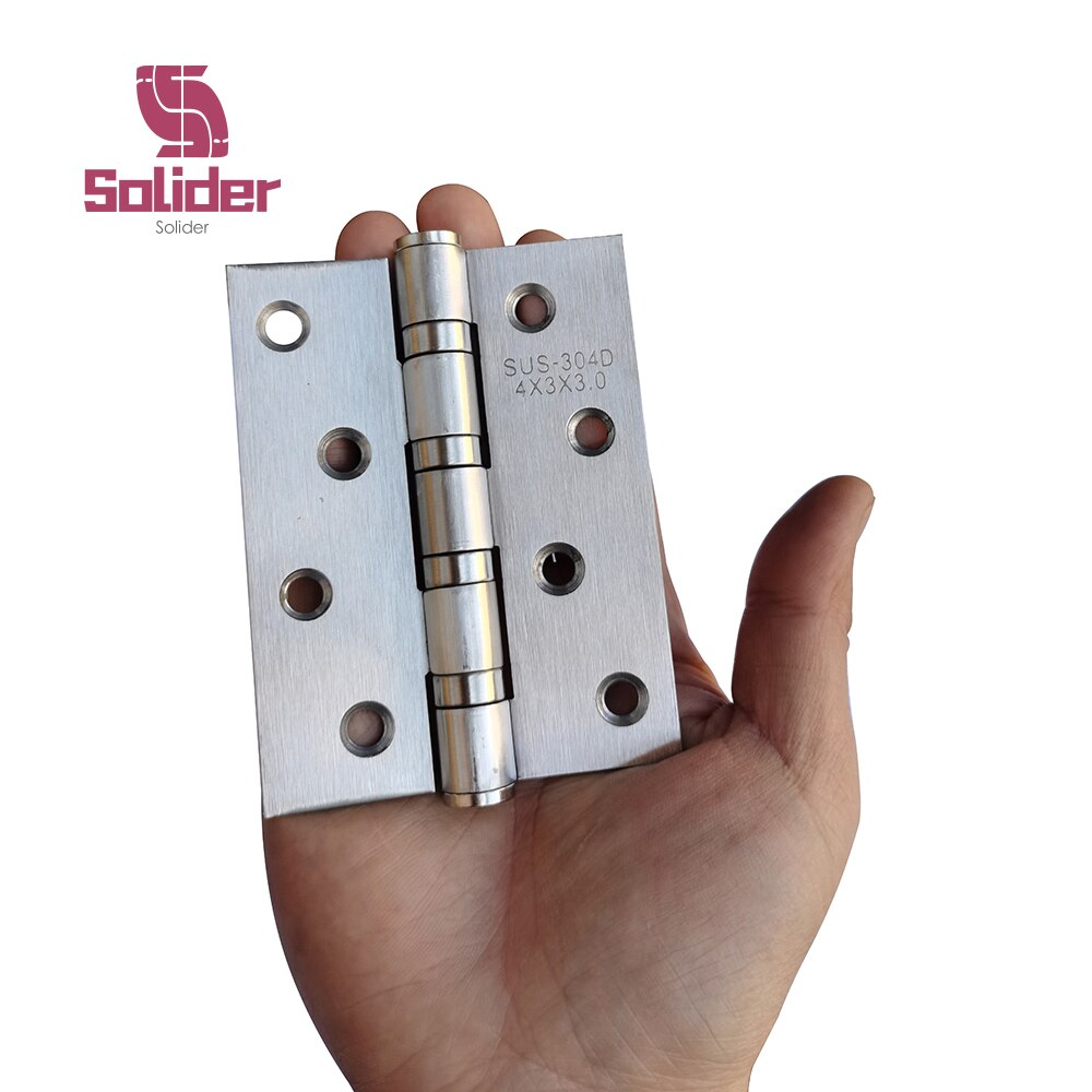 2Pcs 4*3*3 Inch Stainless Steel Mute Flat Hinge Loose-leaf Doors Windows Hinge