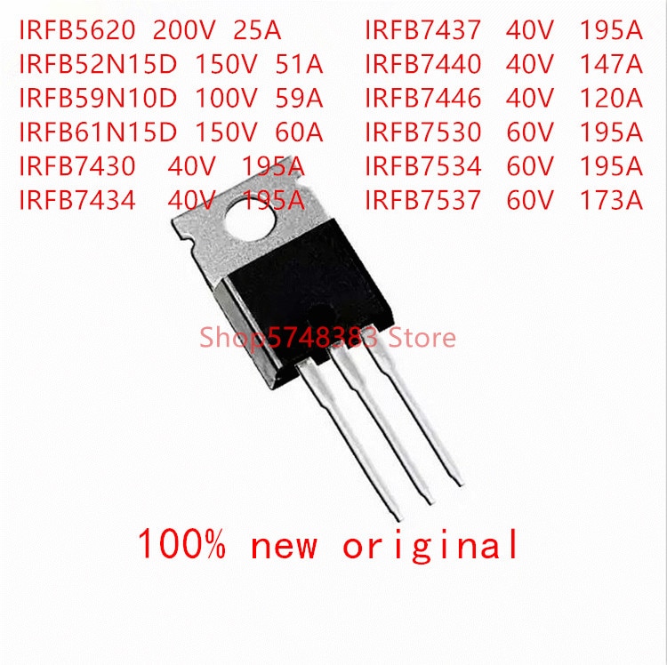 10PCS IRFB5620 IRFB52N15D IRFB59N10D IRFB61N15D IRFB7430 IRFB7434 IRFB7437 IRFB7440 IRFB7446 IRFB7530 IRFB7534 IRFB7537 TO-220