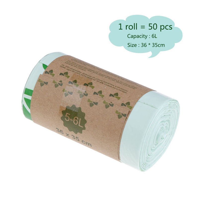 50pcs/roll Kitchen Compostable Bags Degradable Garbage Bags Environmental Protection Biodegradable Garbage Bags: S