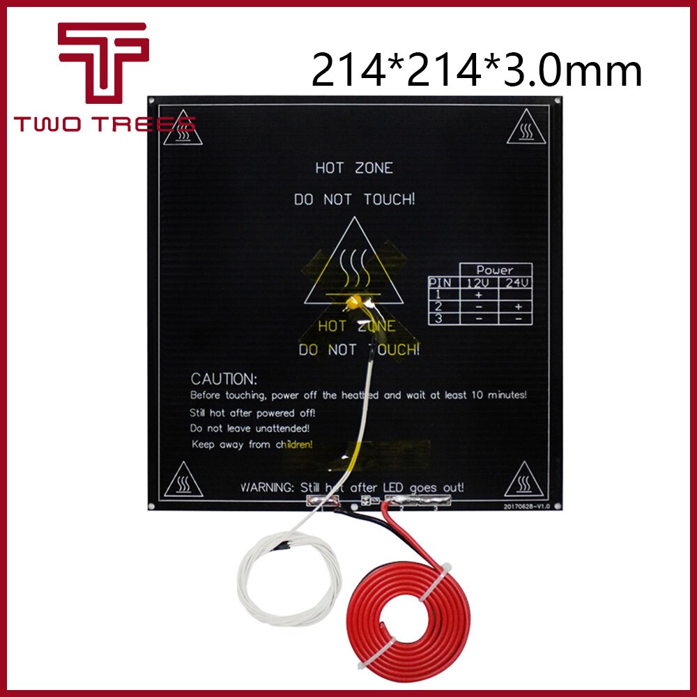 MK3 Heatbed 214x214x3mm Aluminum 214X214 Dual Power Diameter Like MK2B Heated Bed For 3D Printer Parts Reprap Mendel 200x200x3MM
