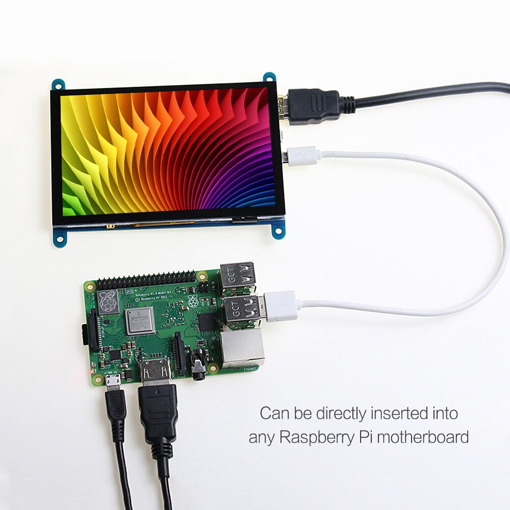 5 Inch HD Capacitive Touchscreen Display 800*480 Resolution Small Portable Monitor with USB HD Interface Compatible Raspberry Pi