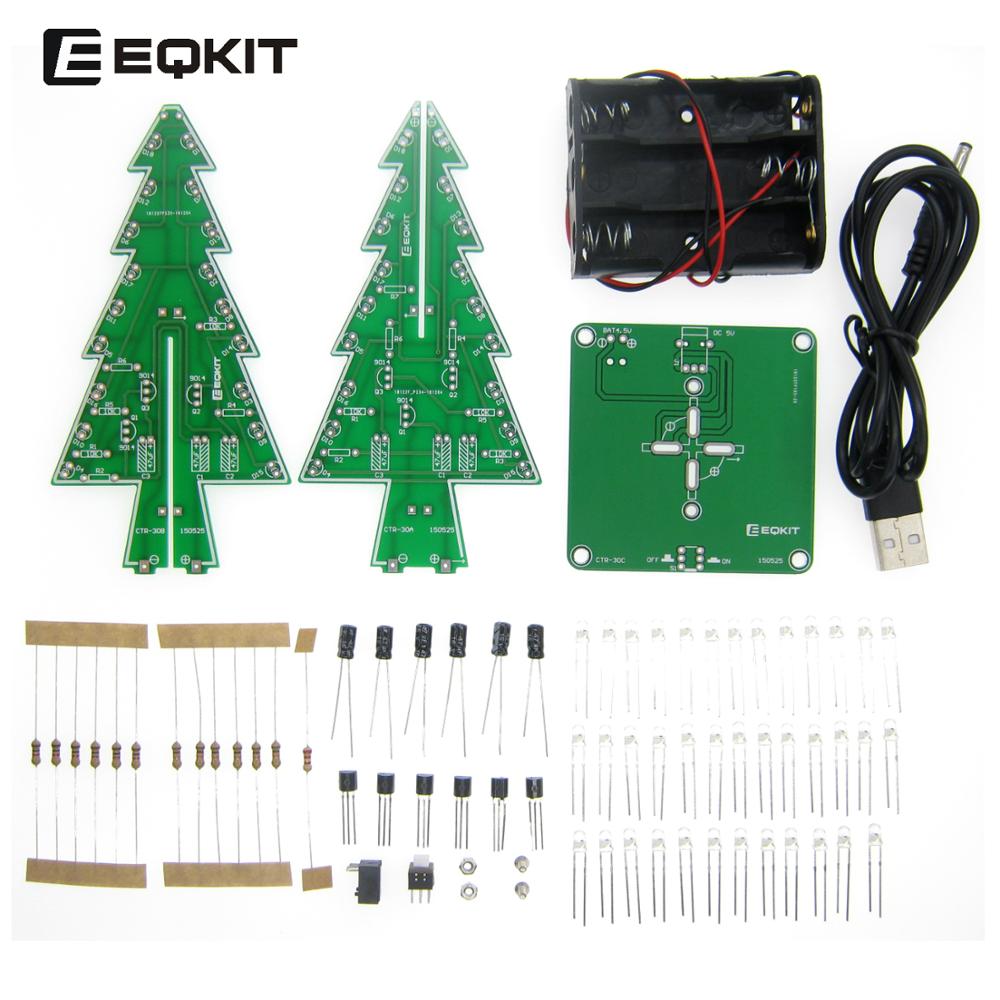 Eqkit flash juletræsdragt / diy juletræsæt / farverig flash juletræskomponentpakke / diy jul /