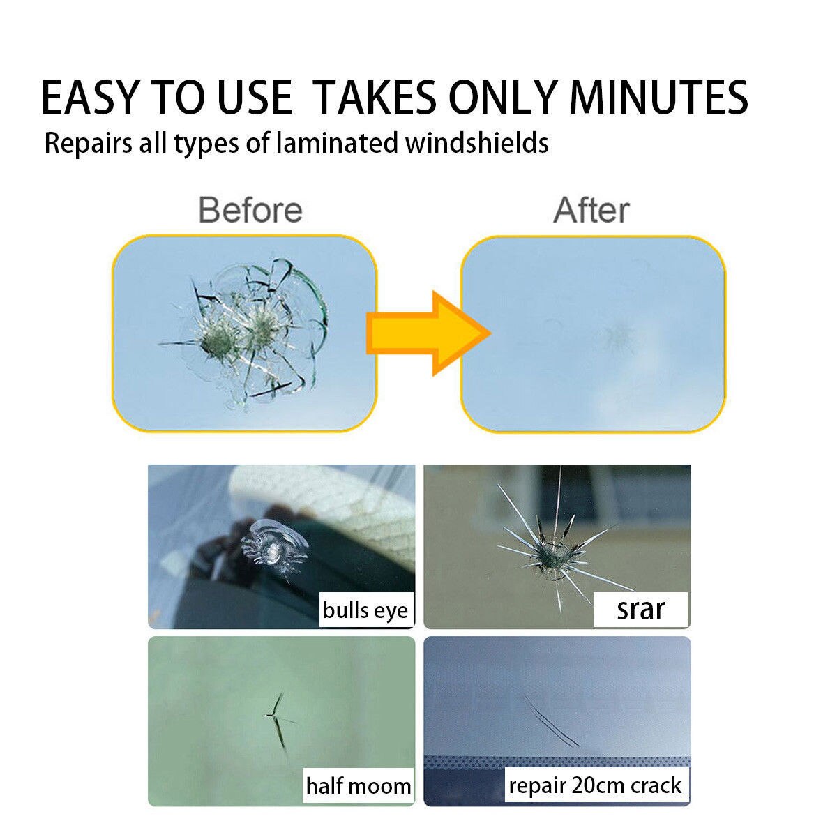 Premium Car Crack Windscreen Glass Repair Kit DIY Chip Windshield Glass Wind Screen