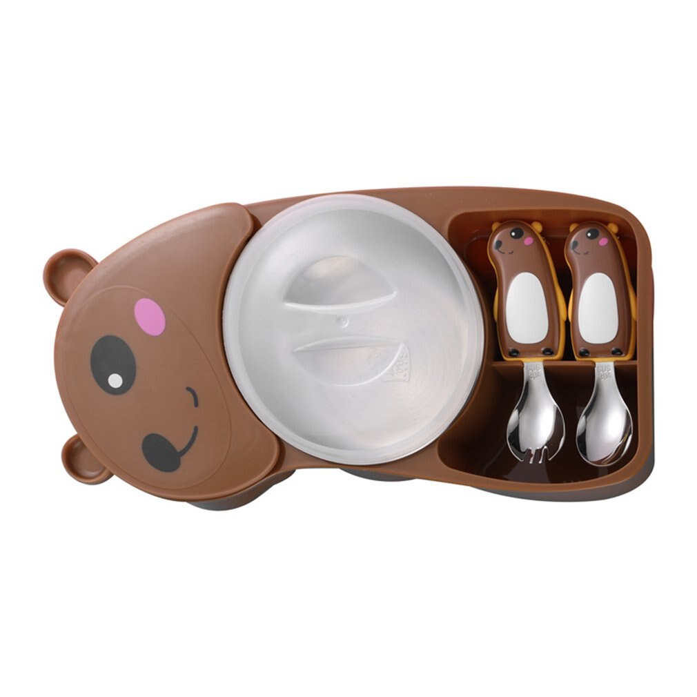 Bébé divisé plaque dessin animé enfants alimentation plaque Portable antidérapant enfant alimentation plaque bébé dîner assiette