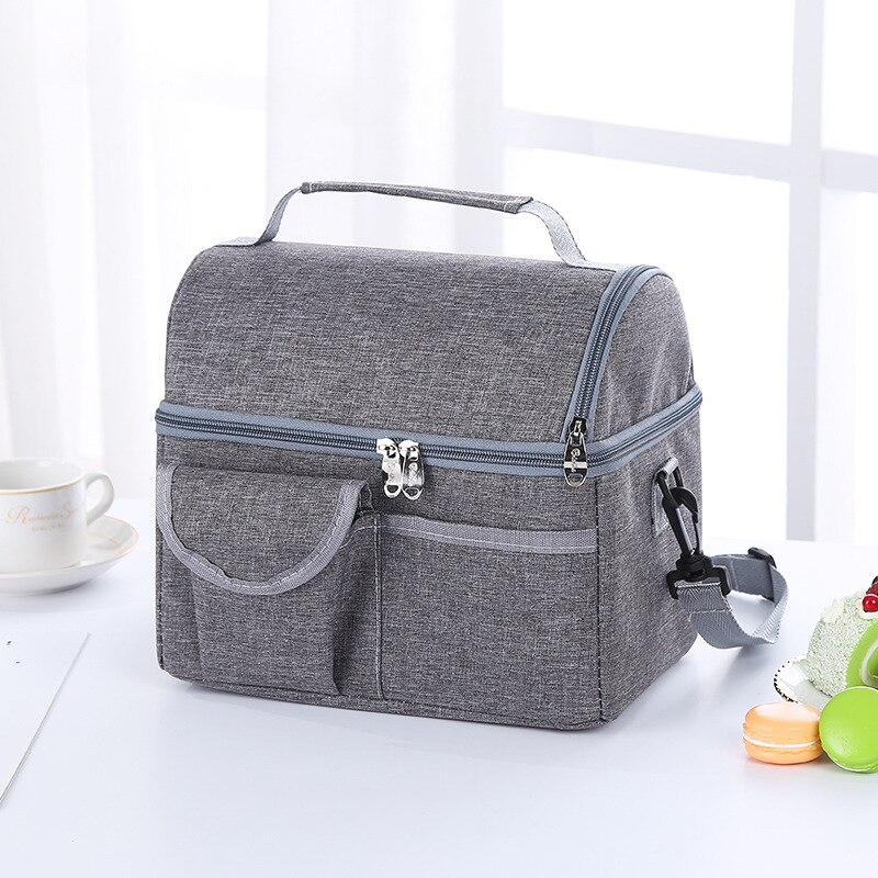 Große Kapazität Frische Kühler Taschen Wasserdichte Oxford Tragbare Reißverschluss Thermische Mittagessen Taschen Für Frauen Mittagessen Kasten Tote Picknick Lebensmittel Taschen