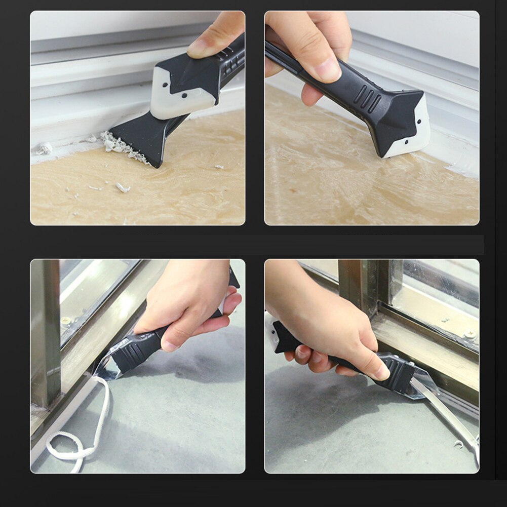 Glass Glue Angle Scraper 5 in 1 Caulking Removal Glass Glue Angle Scraper Sealant Remover Shovel for Home Spatula