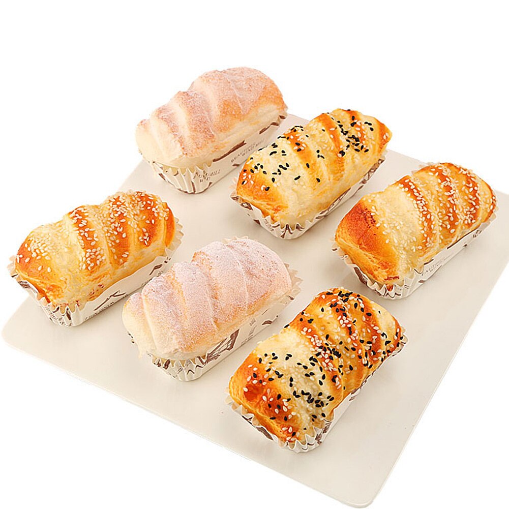 Kunstmatige Gebak Pu Simulatie Realistische Voedsel Brood Dessert Model Taart Voor Bakkerij Etalage Fotografie Ornamenten: 6 pcs E